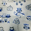Babzsákfotel gyerekeknek kék baglyos mini kagyló