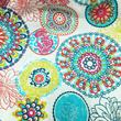 Babzsákfotel gyerekeknek mandala-virágos-türkiz mini kagyló