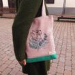 GabO hímzett táska cicás-pink virágos