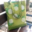 GabO hímzett táska zöld, viaszvirágos