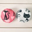 Pamut arctisztító korongok fekete-fehér-pink cicás 