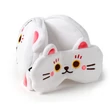 plüss utazópárna szemmaszkkal Maneki Neko mintával, összecsukható és karabíneres