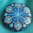 kék mandala pontfestés