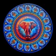Fém mandala közép, Elefánt