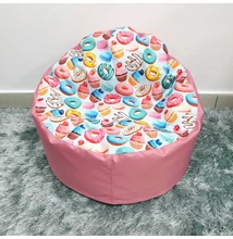 Babzsákfotel gyerekeknek fánkos-muffinos rózsaszín mini kagyló