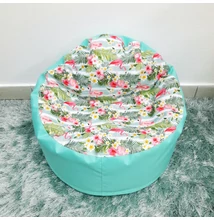 Babzsákfotel gyerekeknek flamingós-menta mini kagyló