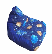 Bolygómintás piramis formájú felnőtt babzsákfotel sötétkék alapon
