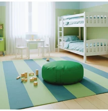 Egyszínű zöld padlópárna 60 cm átmérővel