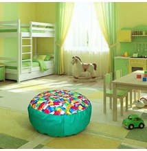 Zöld legó mintájú padlópárna 60 cm átmérővel