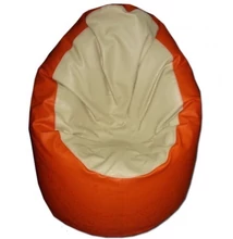 Babzsákfotel textilbőr beige-narancs