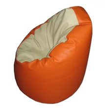 Babzsákfotel textilbőr beige-narancs