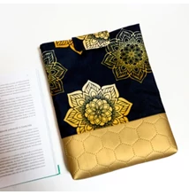 Könyv védő tok, tablet tok, Mandala, arany