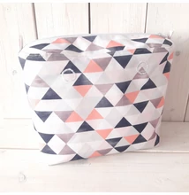 Mini obag táska belső geo rózsaszín-szürke