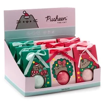 Karácsonyi Pusheen macska mintás vegán fürdőbomba díszcsomagolásban