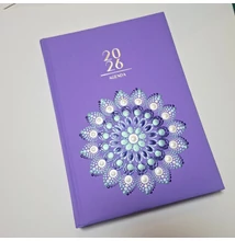 Pontozott mandalás határidőnapló 2026 napi bontással, 21x15 cm