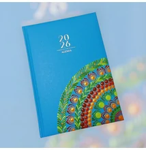 Pontozott mandalás határidőnapló 2026 napi bontással, 21x15 cm