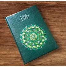 Pontozott mandalás határidőnapló 2026 napi bontással, 21x15 cm