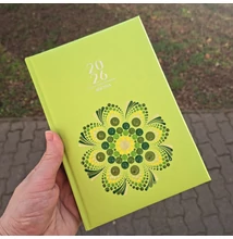 Pontozott mandalás határidőnapló 2026 napi bontással, 21x15 cm