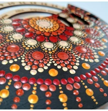 pontozott mandala öröknaptár réz narancs bordó színben – spirituális ajándék dekoráció