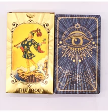 Arany–kék klasszikus Tarot kártya szett – arany díszítésű lapok