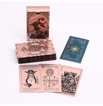 Rózsaszín rosegold tarot kártya szett – holdfázis motívum, útmutató könyvvel és díszdobozban