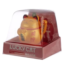 Arany integető cica (Maneki Neko) napelemes