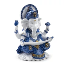 Kék-fehér Ganesh szobor – tudás és bölcsesség szimbóluma