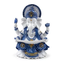Kék-fehér Ganesh szobor – tudás és bölcsesség szimbóluma