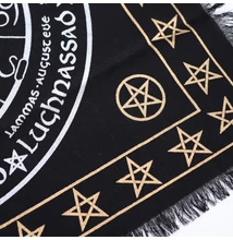 spirituális oltárterítő élet-halál-újjászületés mintával, rojtos szegéllyel, kártyavetéshez