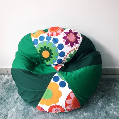 Ikea virágos-zöld szélforgós mini fánk babzsák