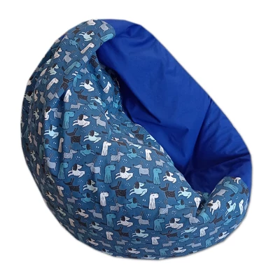 Kutyusos - kék mini fánk babzsák