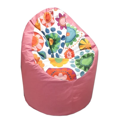 Rózsaszín-ikea virágos standard babzsák + mini kagyló babzsák szett