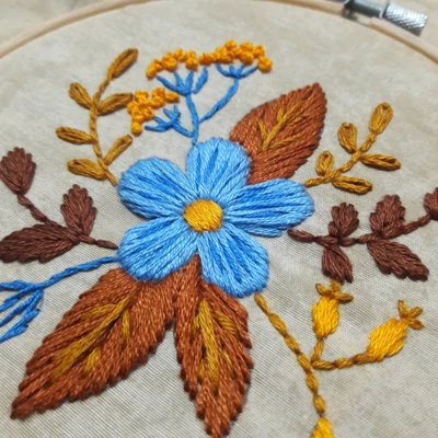 Zsákocska hímzett őszi virágos