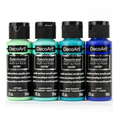 DecoArt Americana multi-surface selyemfényű akril festék, szett, Coastal